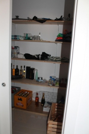 Practical pantry with sliding door